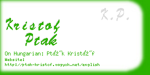 kristof ptak business card